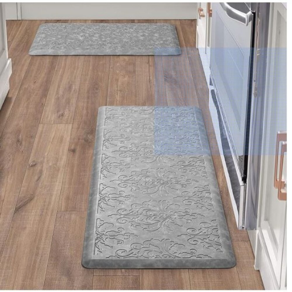 Chef Gear Marni Fatigue-Resistant Kitchen Mat 2 Piece Set - Gray NWT